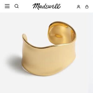 Madewell gold tone organic wide cuff bracelet